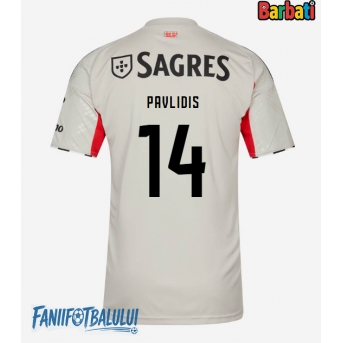 Benfica Vangelis Pavlidis #14 Tricou Fotbal Replică 2025-26 Barbati Deplasare